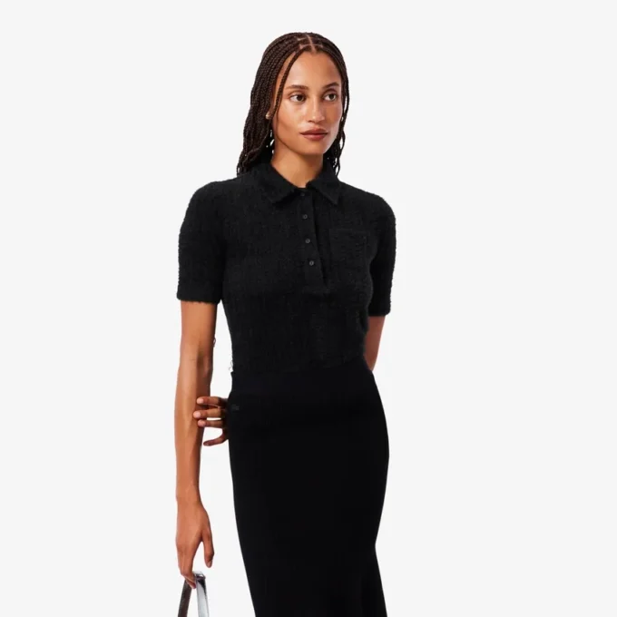 Women’s Slim Fit Fuzzy Rib Knit Polo