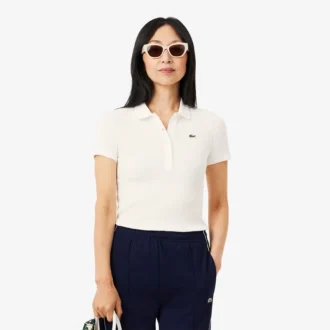 Women’s Slim Fit L.12.D Ribbed Cotton Polo