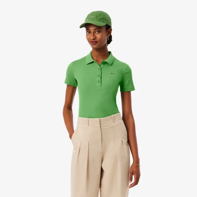 Women’s Slim Fit L.12.D Ribbed Cotton Polo