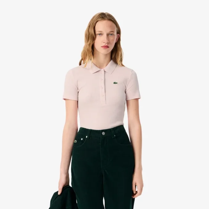 Women’s Slim Fit L.12.D Ribbed Cotton Polo
