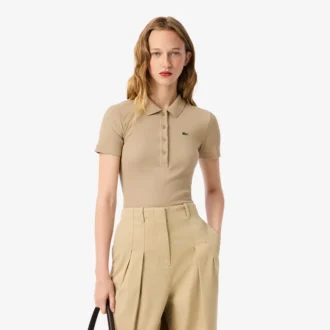 Women’s Slim Fit L.12.D Ribbed Cotton Polo