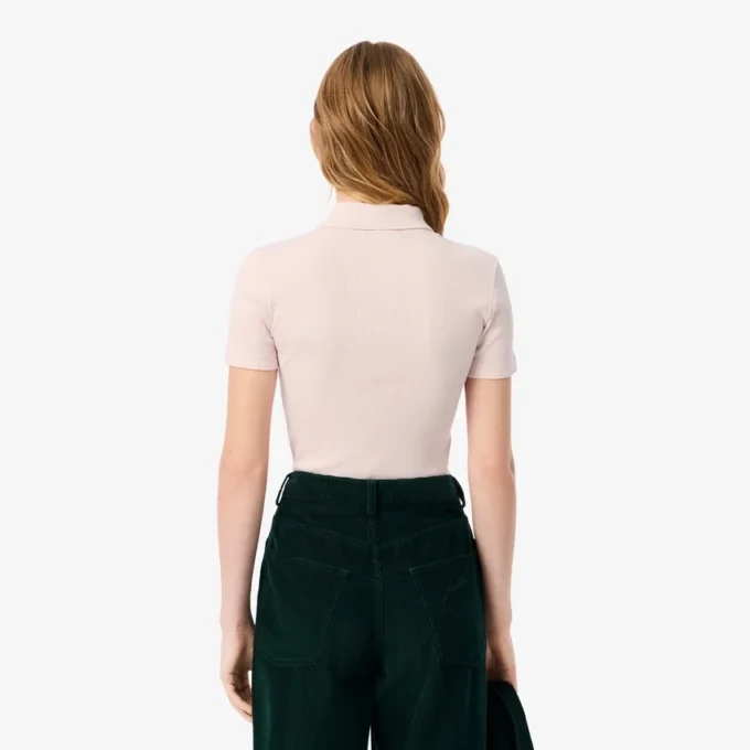 Women’s Slim Fit L.12.D Ribbed Cotton Polo