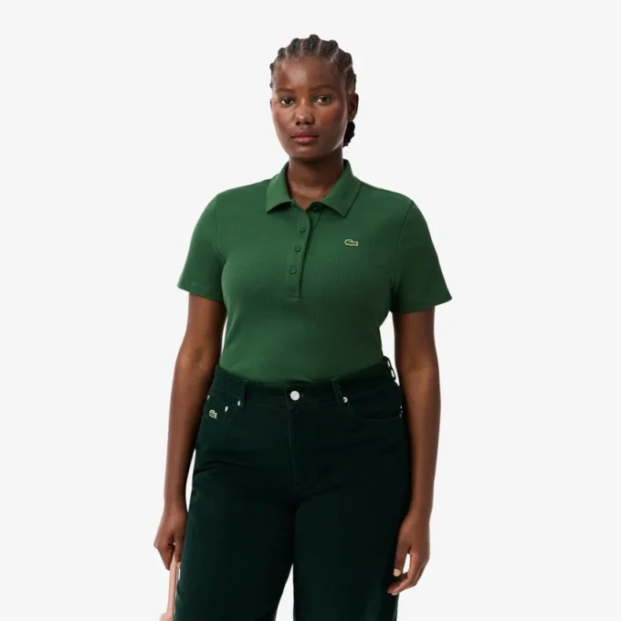 Women’s Slim Fit L.12.D Ribbed Cotton Polo