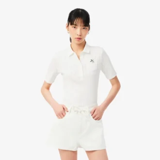 Women’s Slim Fit Pointelle Branded L.12.D Polo