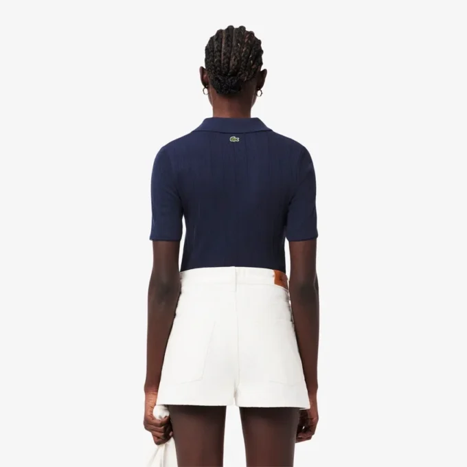 Women’s Slim Fit Pointelle Branded L.12.D Polo