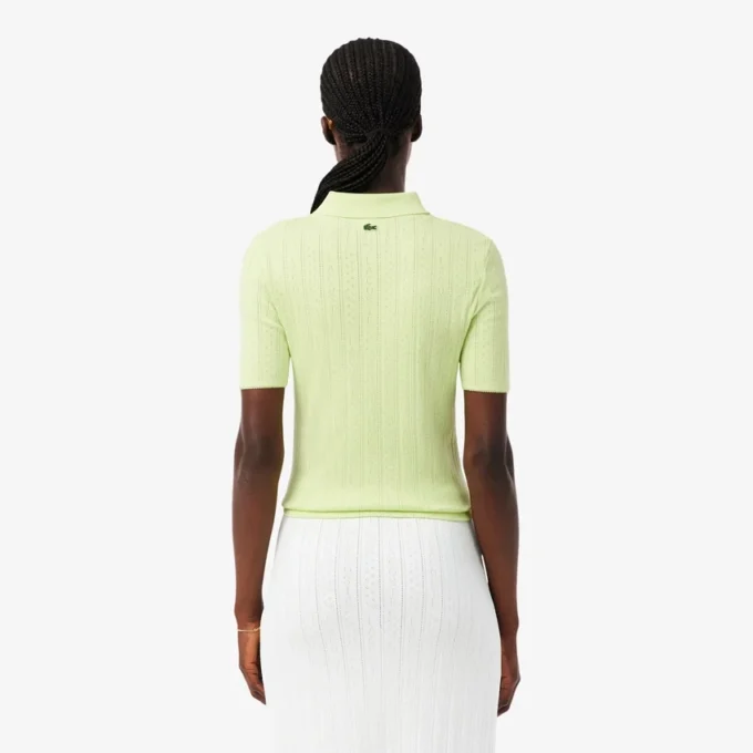 Women’s Slim Fit Pointelle Branded L.12.D Polo