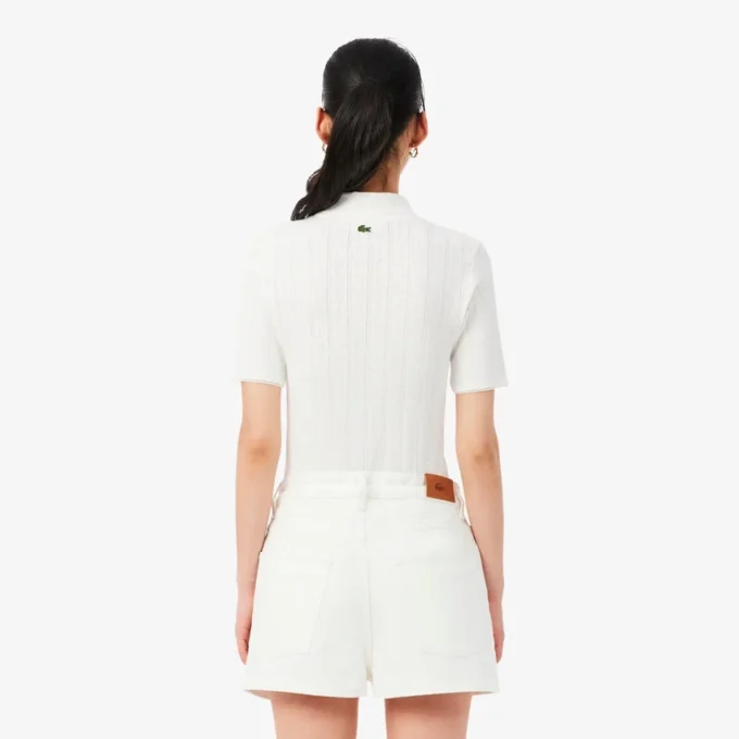 Women’s Slim Fit Pointelle Branded L.12.D Polo
