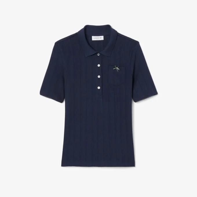 Women’s Slim Fit Pointelle Branded L.12.D Polo