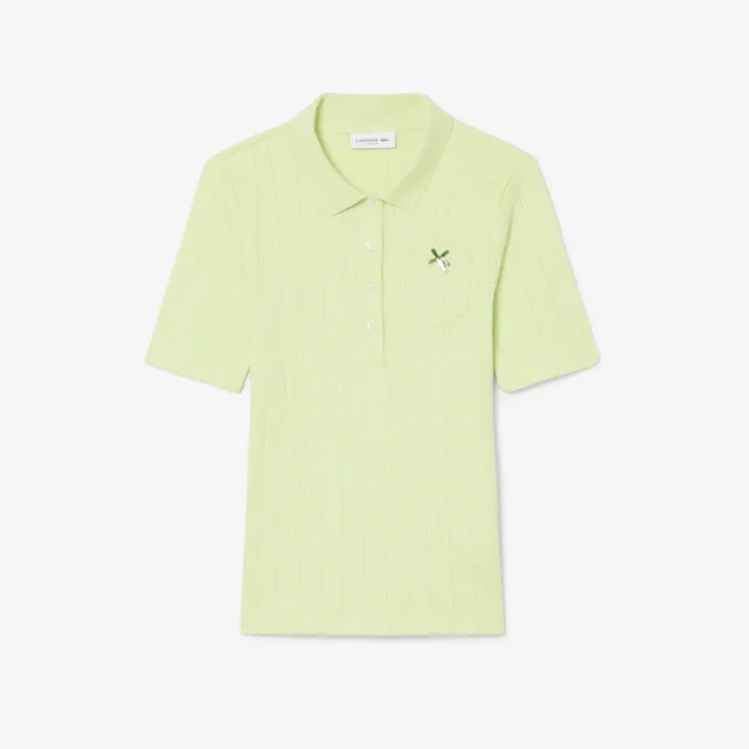 Women’s Slim Fit Pointelle Branded L.12.D Polo