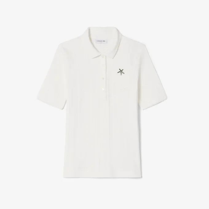 Women’s Slim Fit Pointelle Branded L.12.D Polo