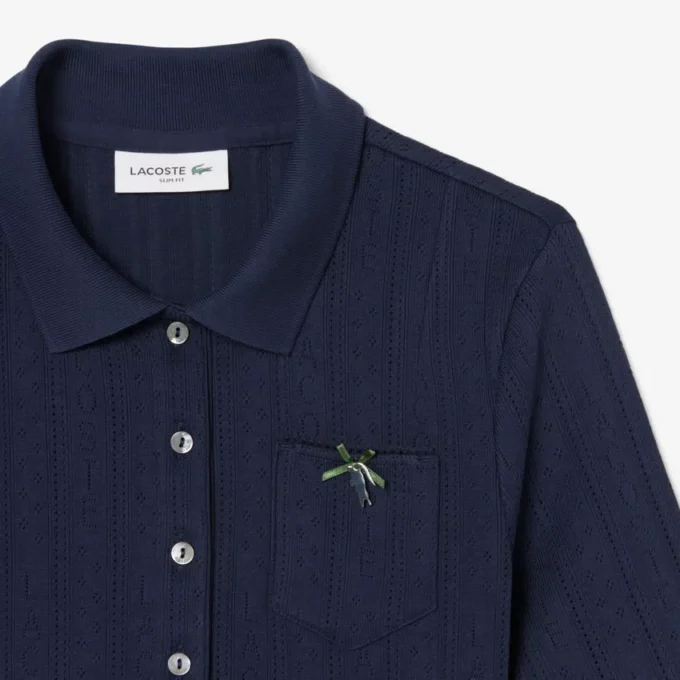 Women’s Slim Fit Pointelle Branded L.12.D Polo