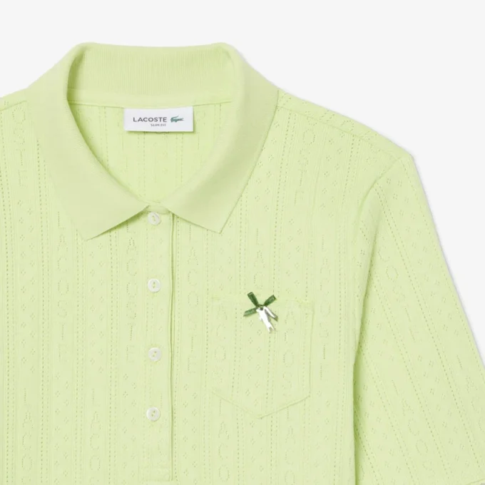 Women’s Slim Fit Pointelle Branded L.12.D Polo