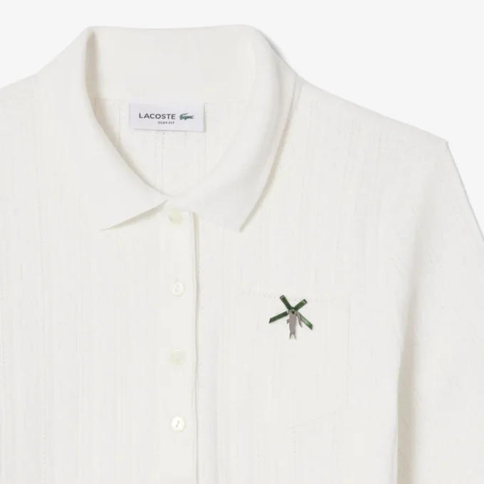 Women’s Slim Fit Pointelle Branded L.12.D Polo