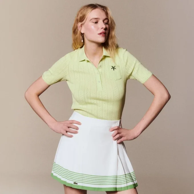 Women’s Slim Fit Pointelle Branded L.12.D Polo