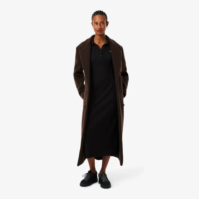 Women’s Slim Fit Ribbed Cotton Polo Collar Dress