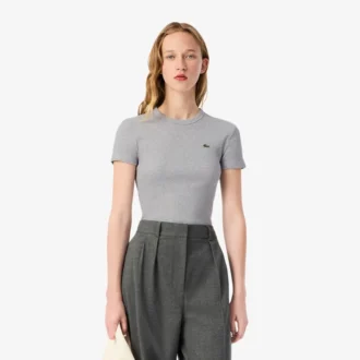 Women’s Slim Fit Ribbed Cotton T-Shirt