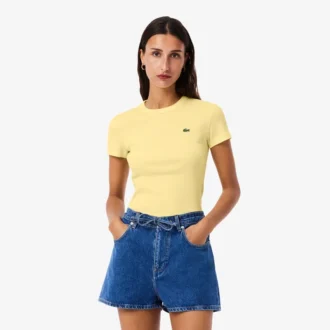 Women’s Slim Fit Ribbed Cotton T-Shirt