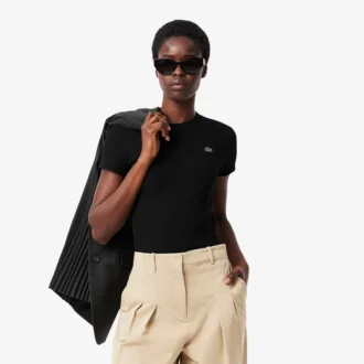 Women’s Slim Fit Ribbed Cotton T-Shirt