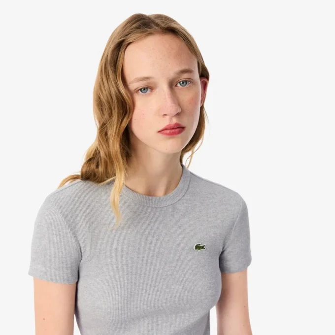 Women’s Slim Fit Ribbed Cotton T-Shirt
