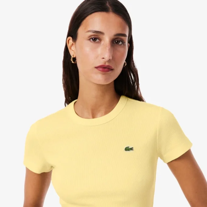 Women’s Slim Fit Ribbed Cotton T-Shirt