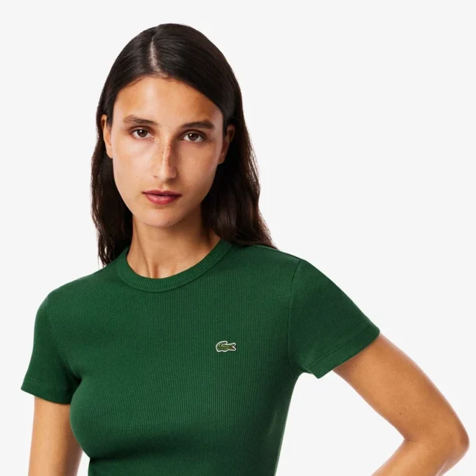 Women’s Slim Fit Ribbed Cotton T-Shirt