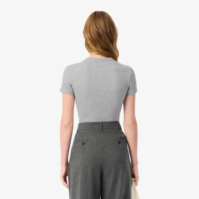 Women’s Slim Fit Ribbed Cotton T-Shirt