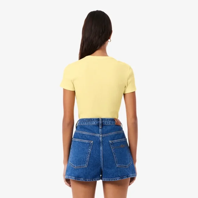 Women’s Slim Fit Ribbed Cotton T-Shirt