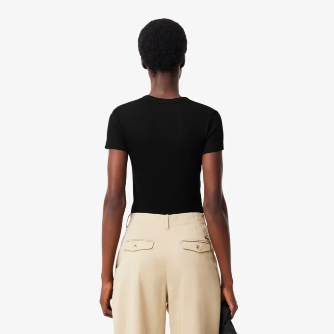 Women’s Slim Fit Ribbed Cotton T-Shirt