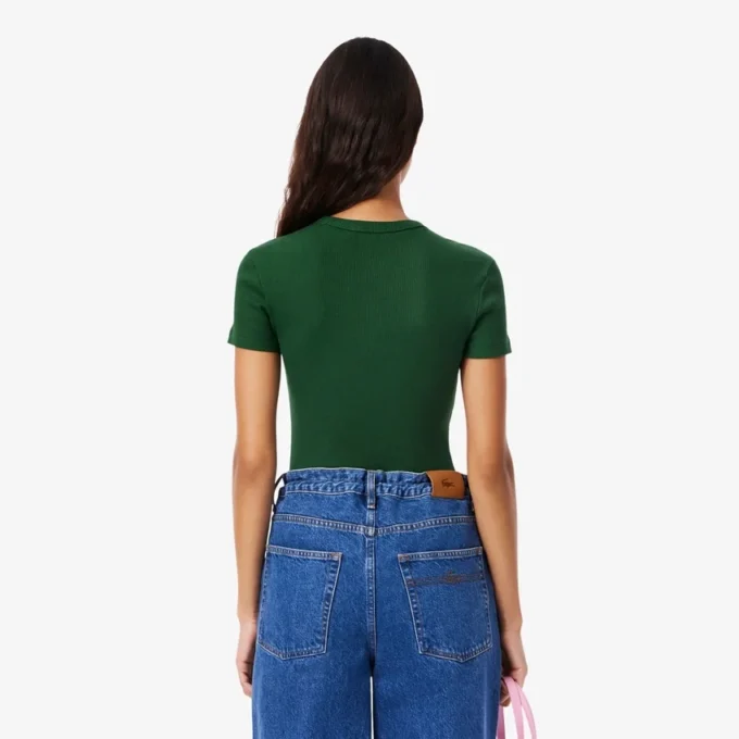 Women’s Slim Fit Ribbed Cotton T-Shirt