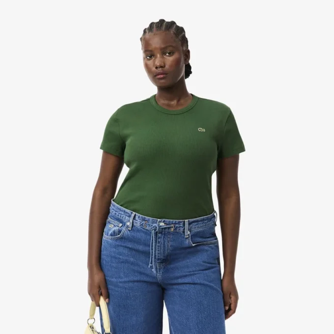 Women’s Slim Fit Ribbed Cotton T-Shirt