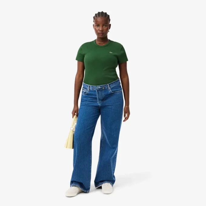 Women’s Slim Fit Ribbed Cotton T-Shirt