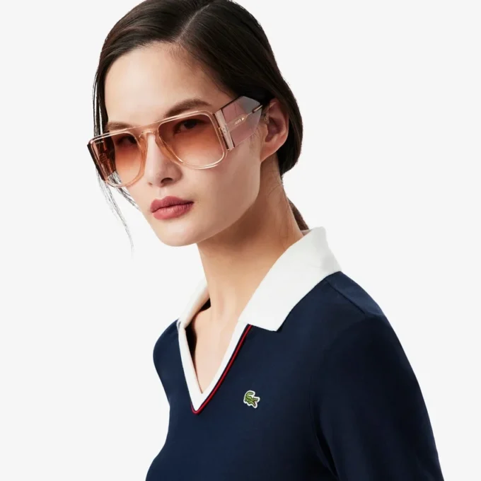 Women’s Slim Fit Trim Detail Long Sleeve Polo