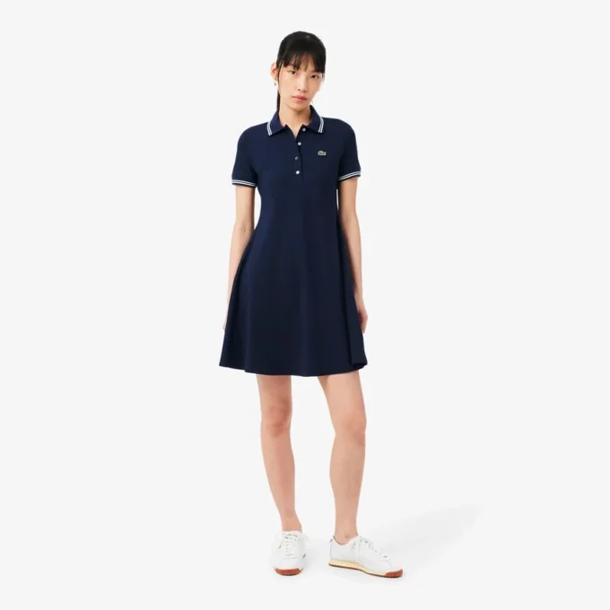 Women’s Stretch Polo Collar Skater Dress