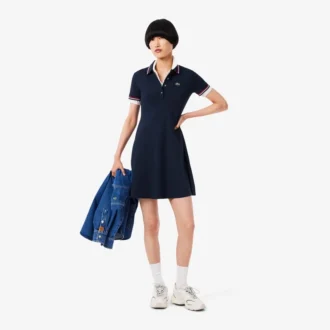 Women’s Stretch Polo Collar Skater Dress
