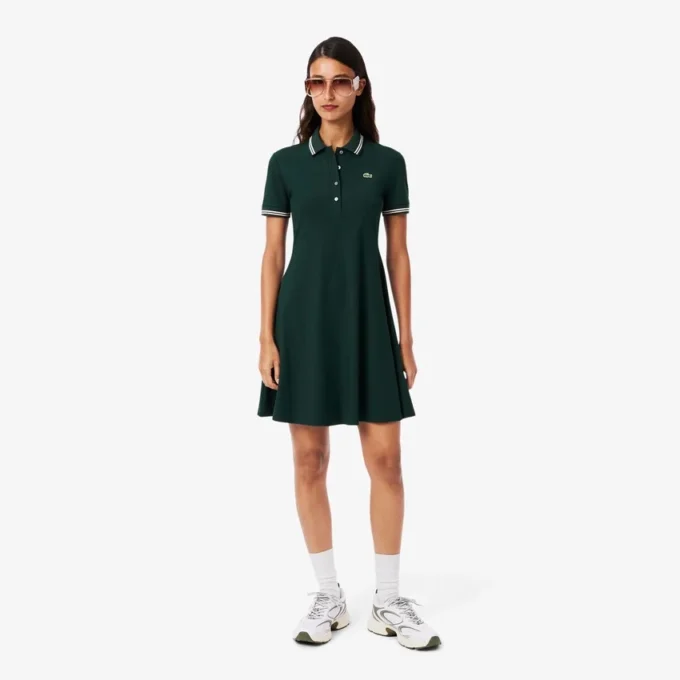 Women’s Stretch Polo Collar Skater Dress
