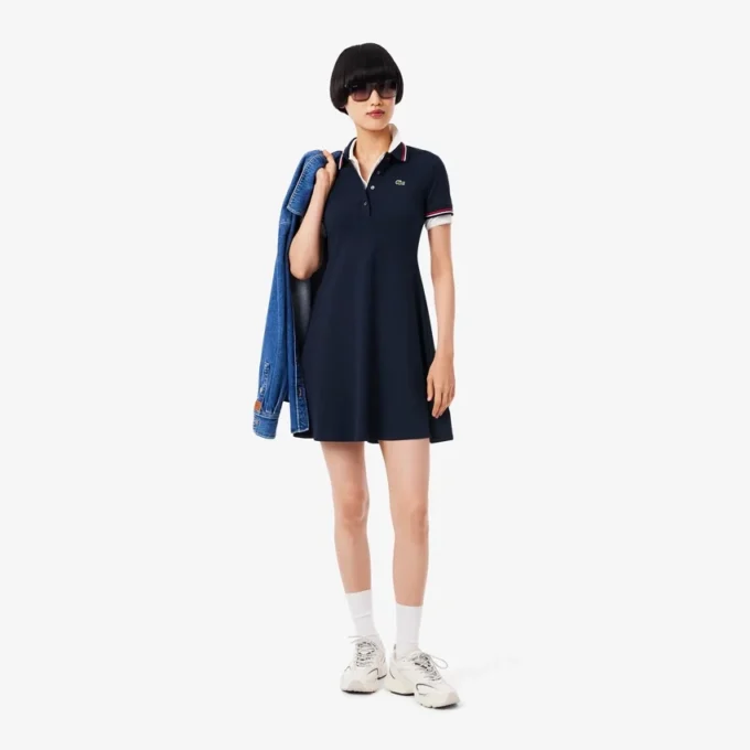 Women’s Stretch Polo Collar Skater Dress