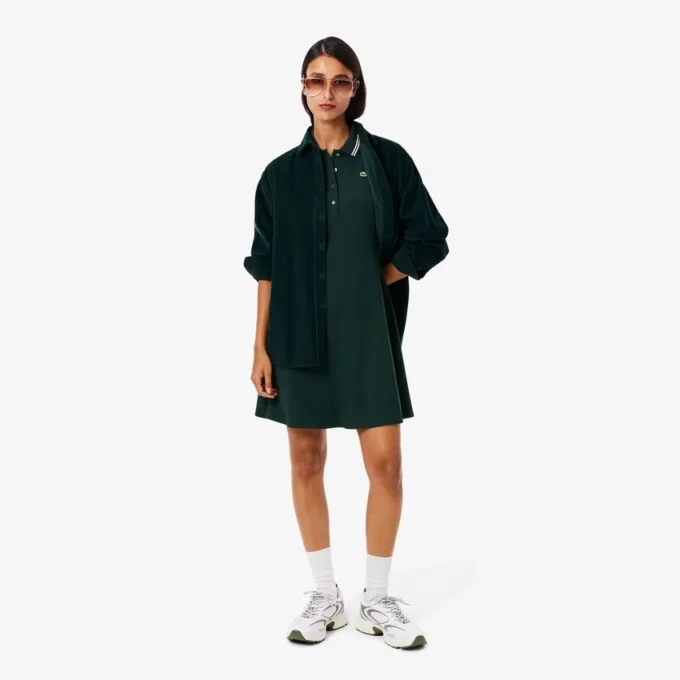 Women’s Stretch Polo Collar Skater Dress