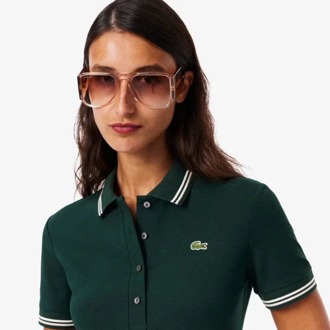 Women’s Stretch Polo Collar Skater Dress