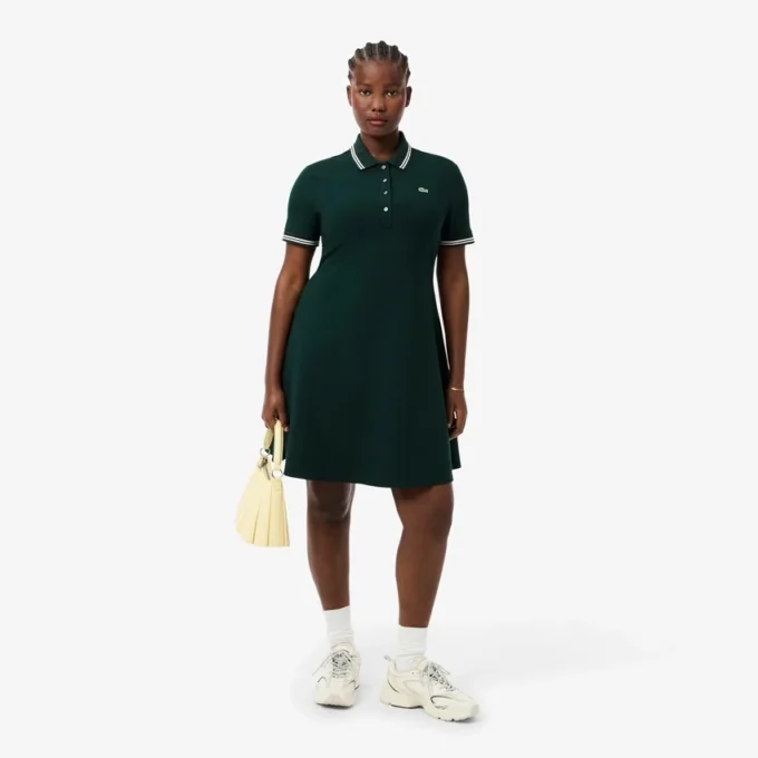 Women’s Stretch Polo Collar Skater Dress