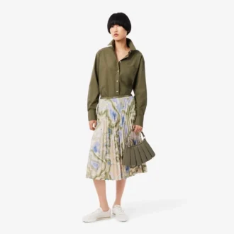 Women’s Topography Print Pleated Skirt