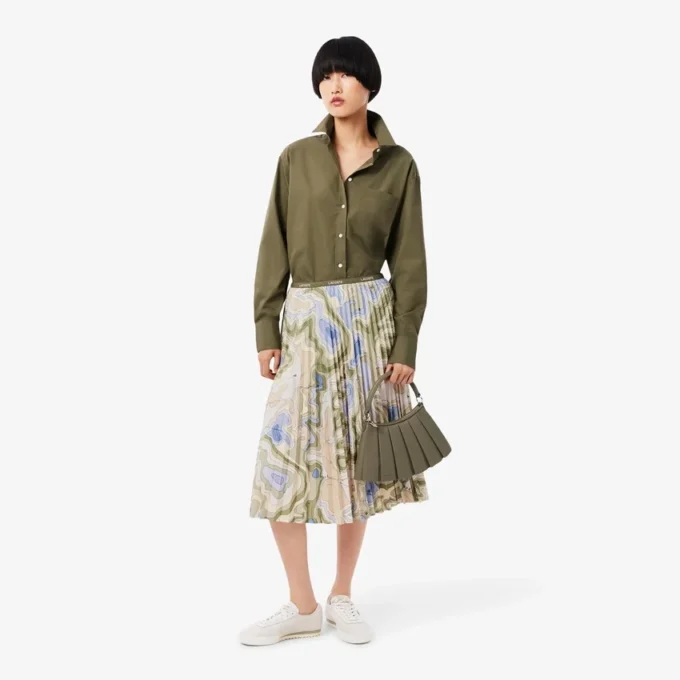 Women’s Topography Print Pleated Skirt
