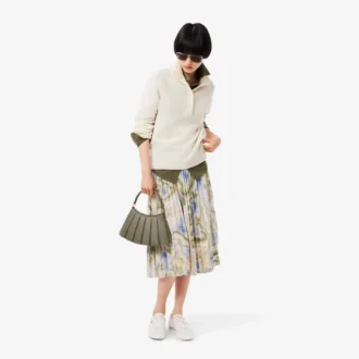 Women’s Topography Print Pleated Skirt