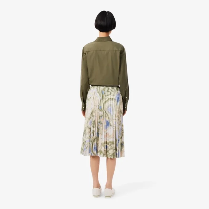 Women’s Topography Print Pleated Skirt