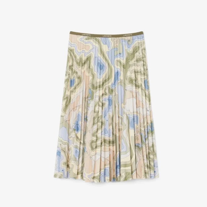 Women’s Topography Print Pleated Skirt