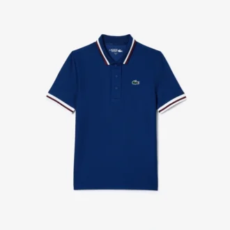 Women’s Uv Protect Stripe Collar Tennis Polo