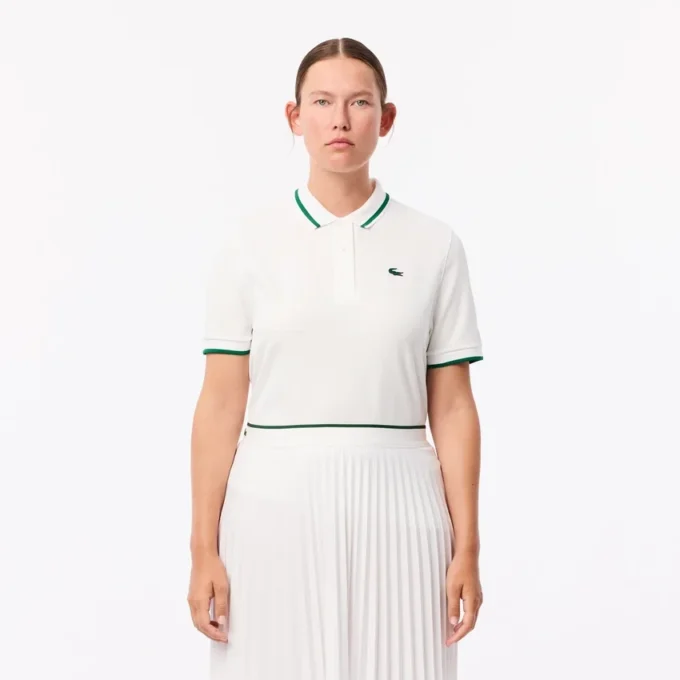 Women’s Uv Protect Stripe Collar Tennis Polo