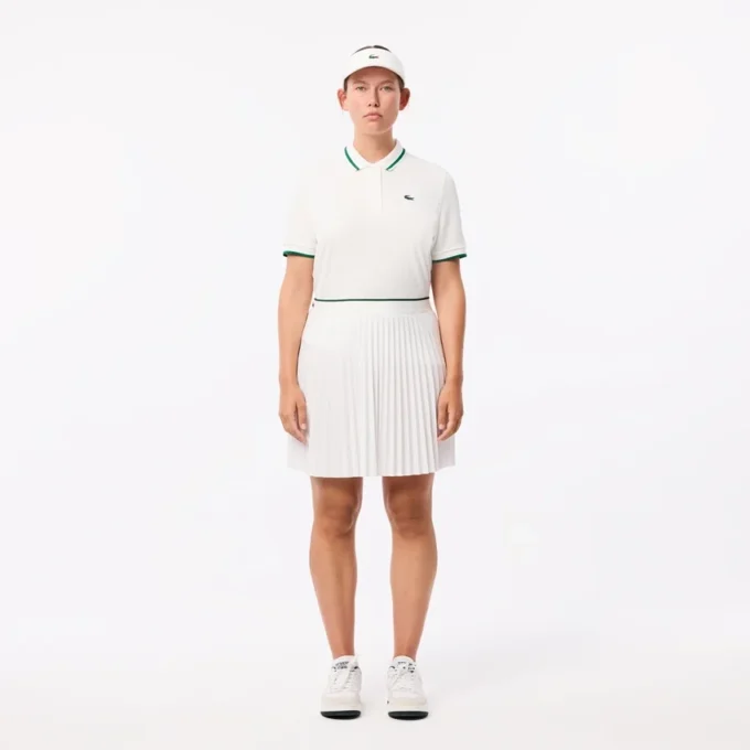 Women’s Uv Protect Stripe Collar Tennis Polo