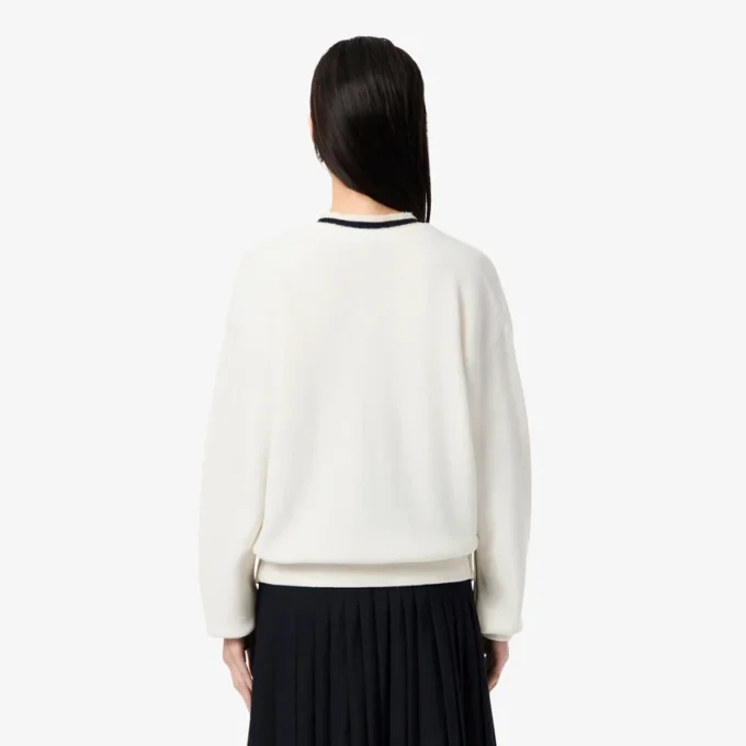 Women’s V-Neck Moss Stitch Cotton Cardigan