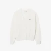 Women’s V-Neck Moss Stitch Cotton Cardigan