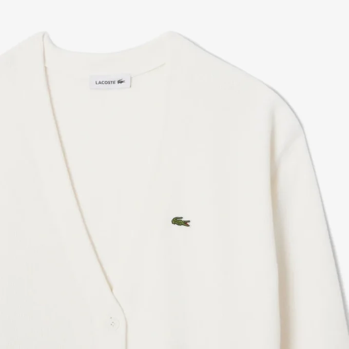 Women’s V-Neck Moss Stitch Cotton Cardigan
